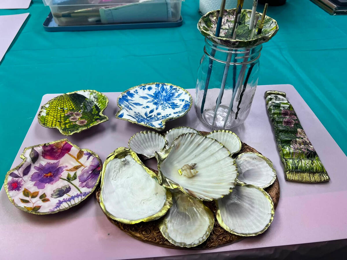 Decoupage & seashells