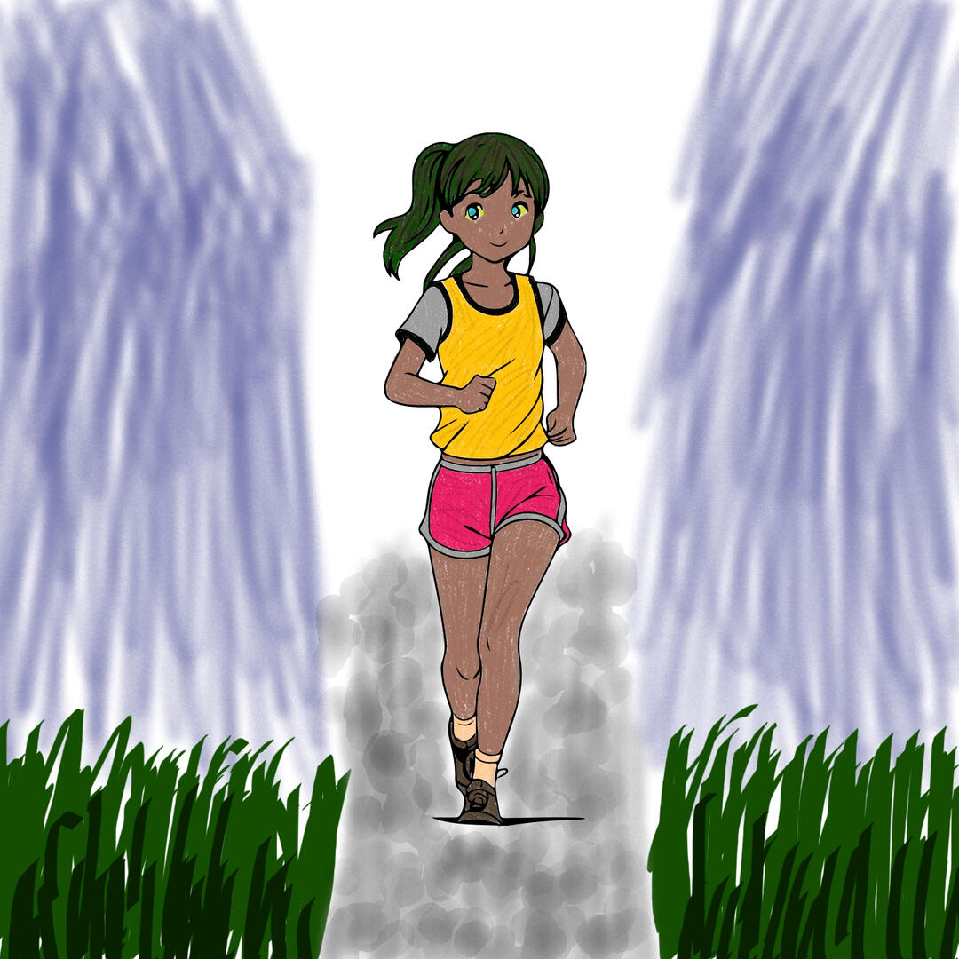 Armature Coloring of A Girl Running Armature Coloring of A Girl Running